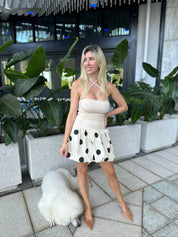 Side Ruched Ballon Skirt Mini Dress