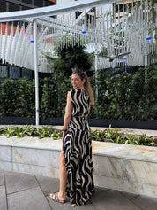 Modern Wave Maxi Dress