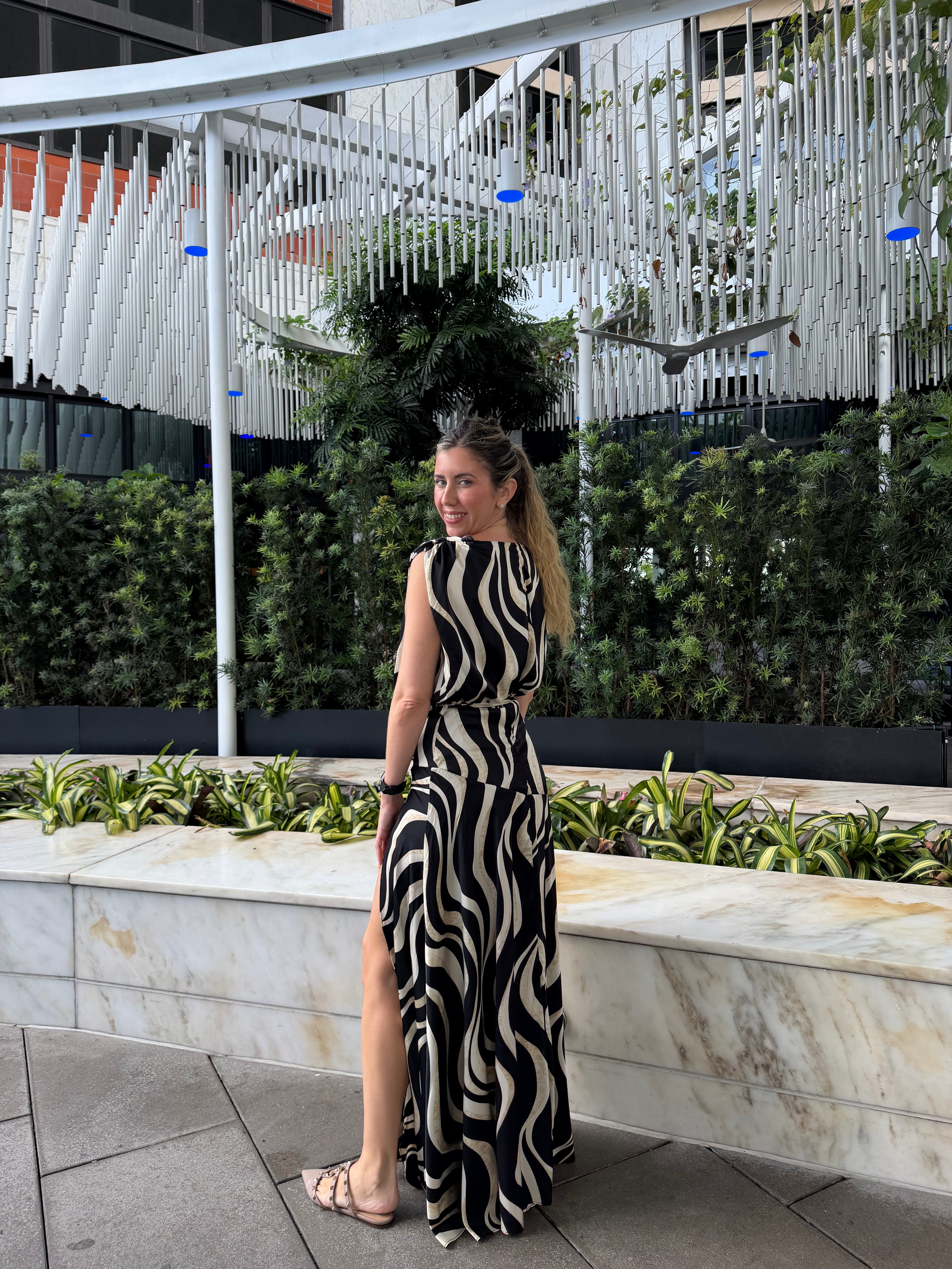 Modern Wave Maxi Dress