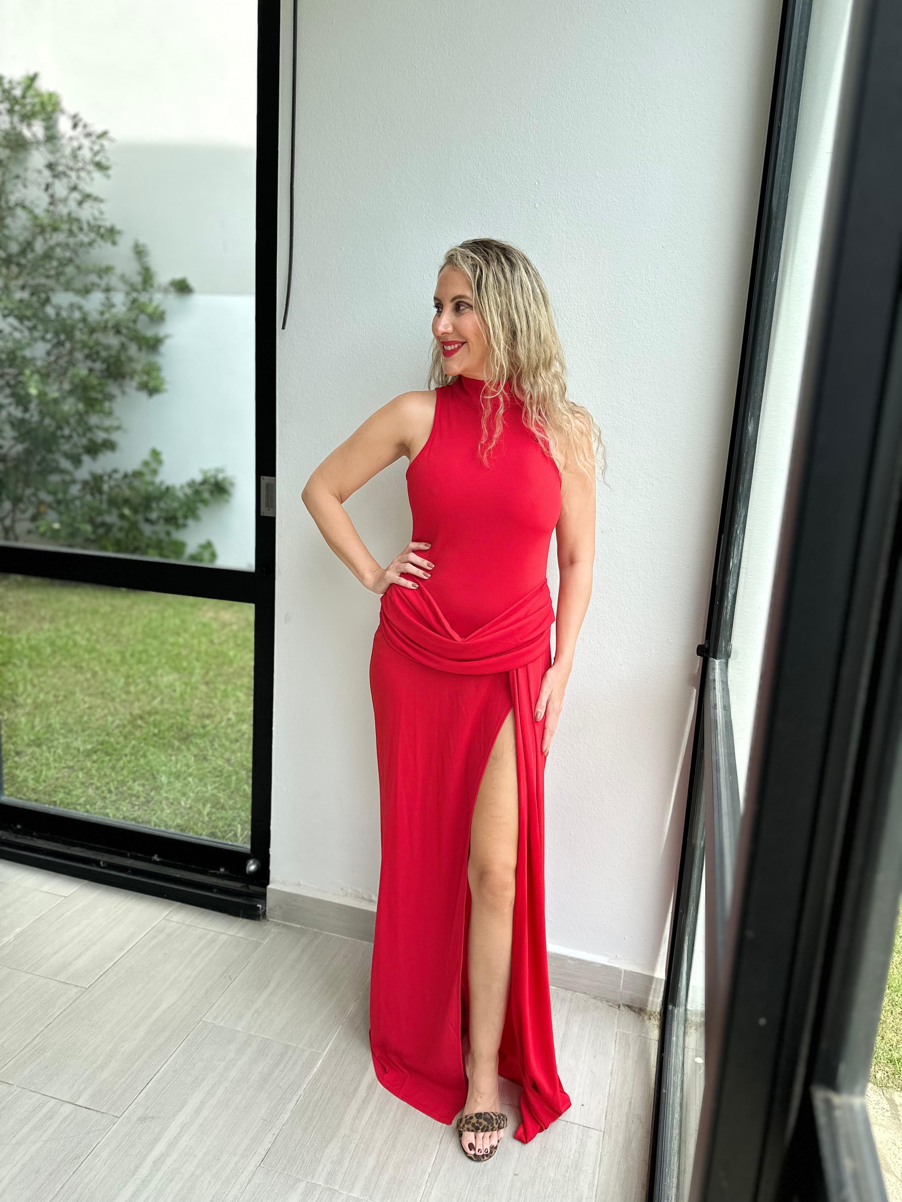 Jersey Draped Waist Dress