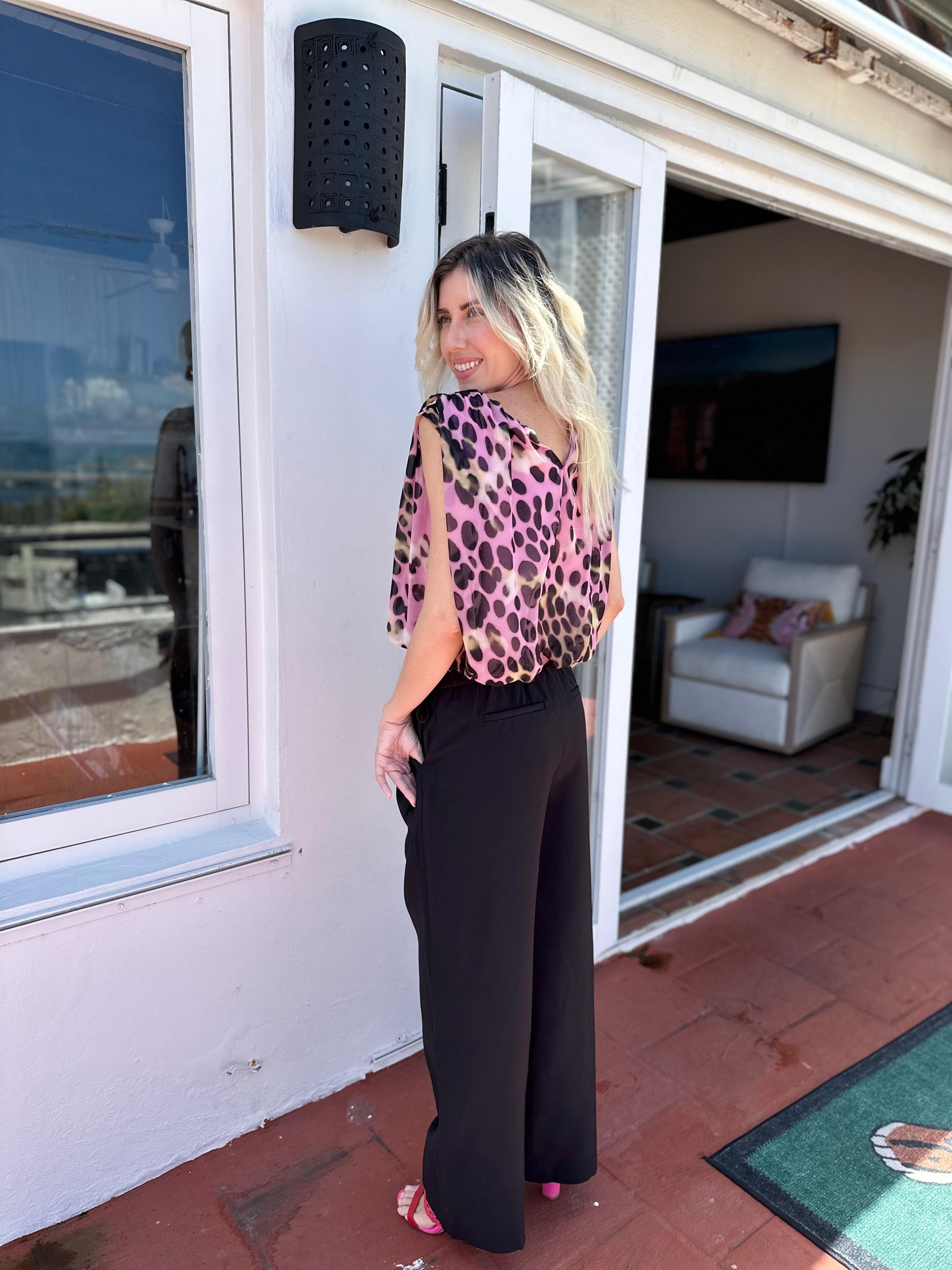 Animal Print Bubble Crop