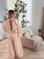 Long Slv Organza Jumpsuit