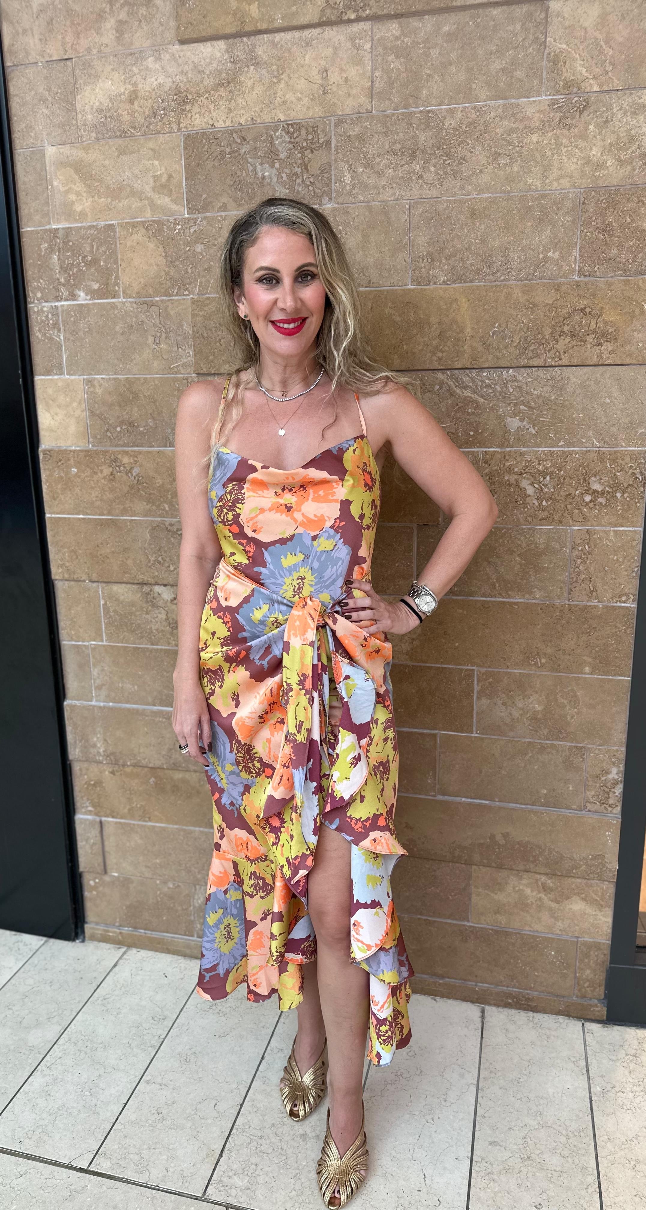 Drapping Ruffle Wrap Dress