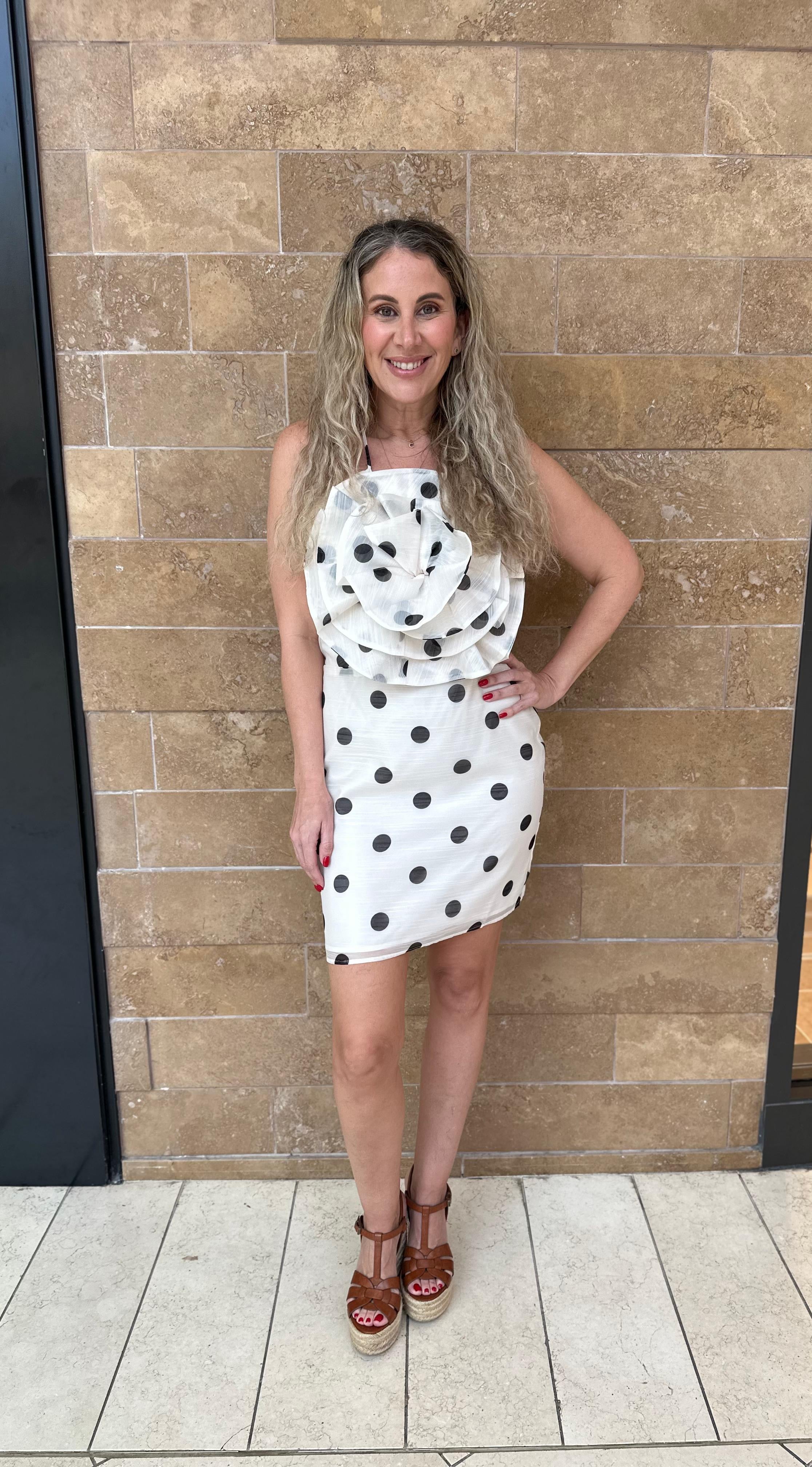 Polka Dot Floral Mini Dress