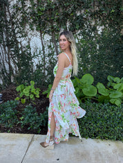 Flower Strap Cami & Ruffle Skirt