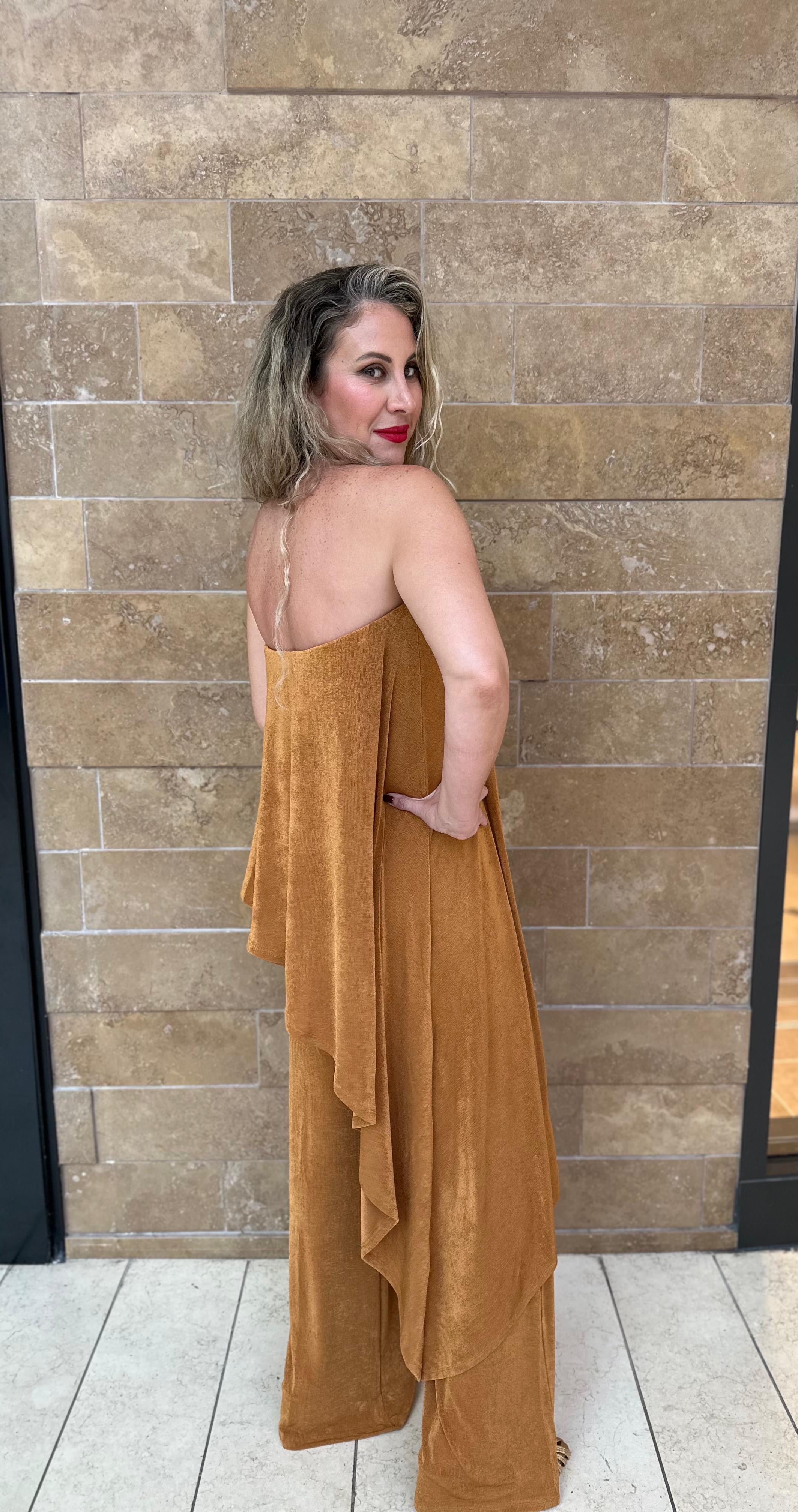 Strapless Asymmetrical Jumpsuit