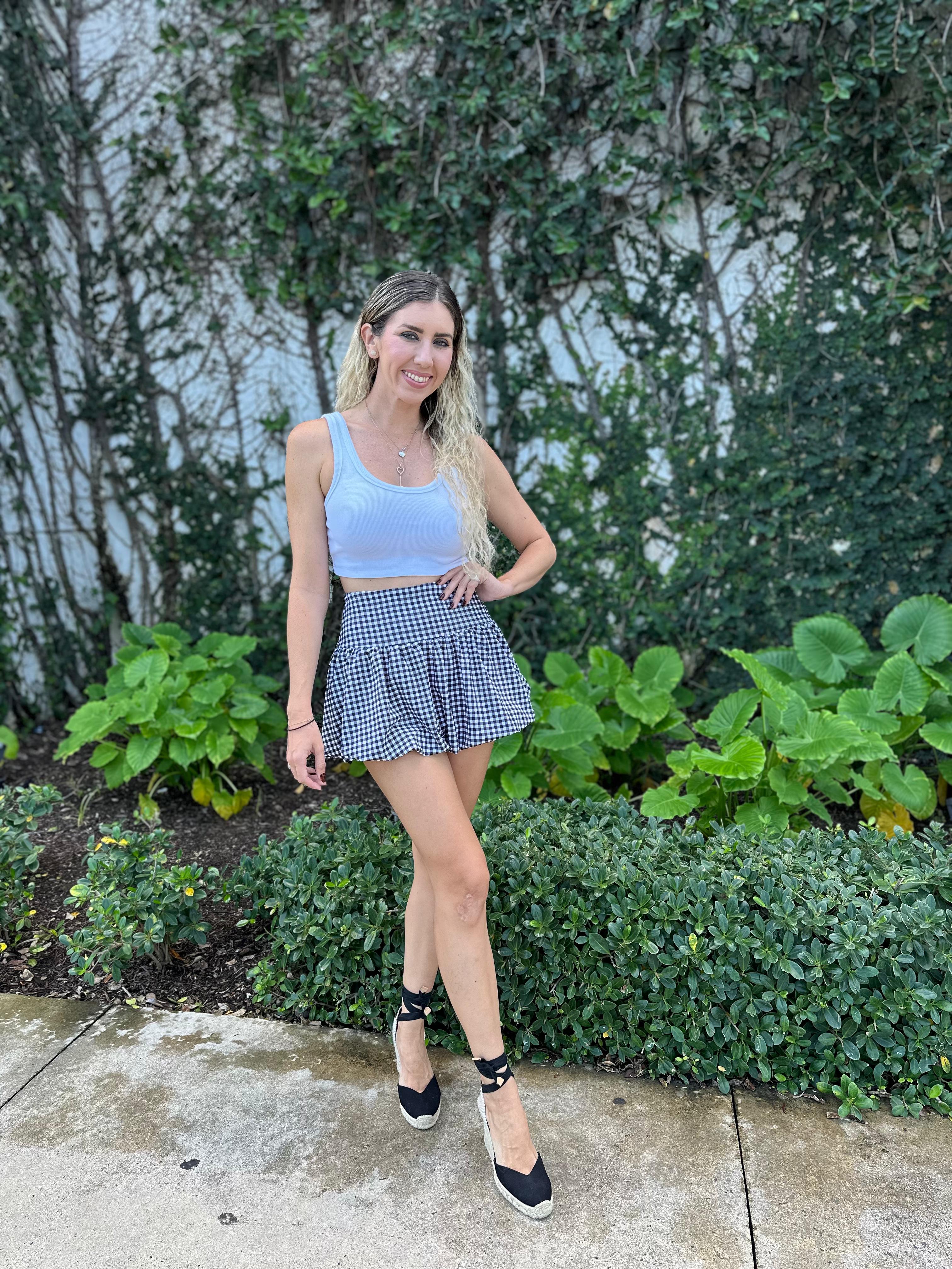 Bubble Gingham Skirt