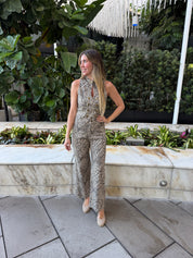 Leopard Buttoned Top & Pants