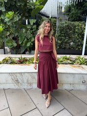 Tie Top & Scarf Midi Skirt