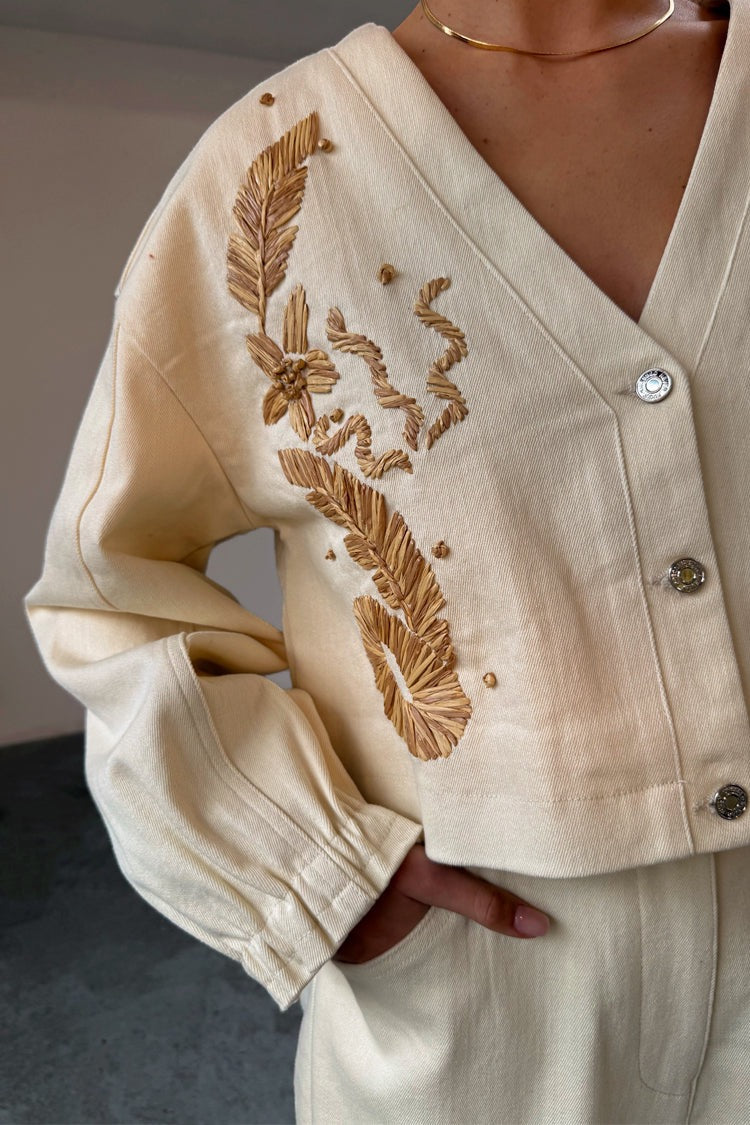 Ecru Cove Raffia Jacket