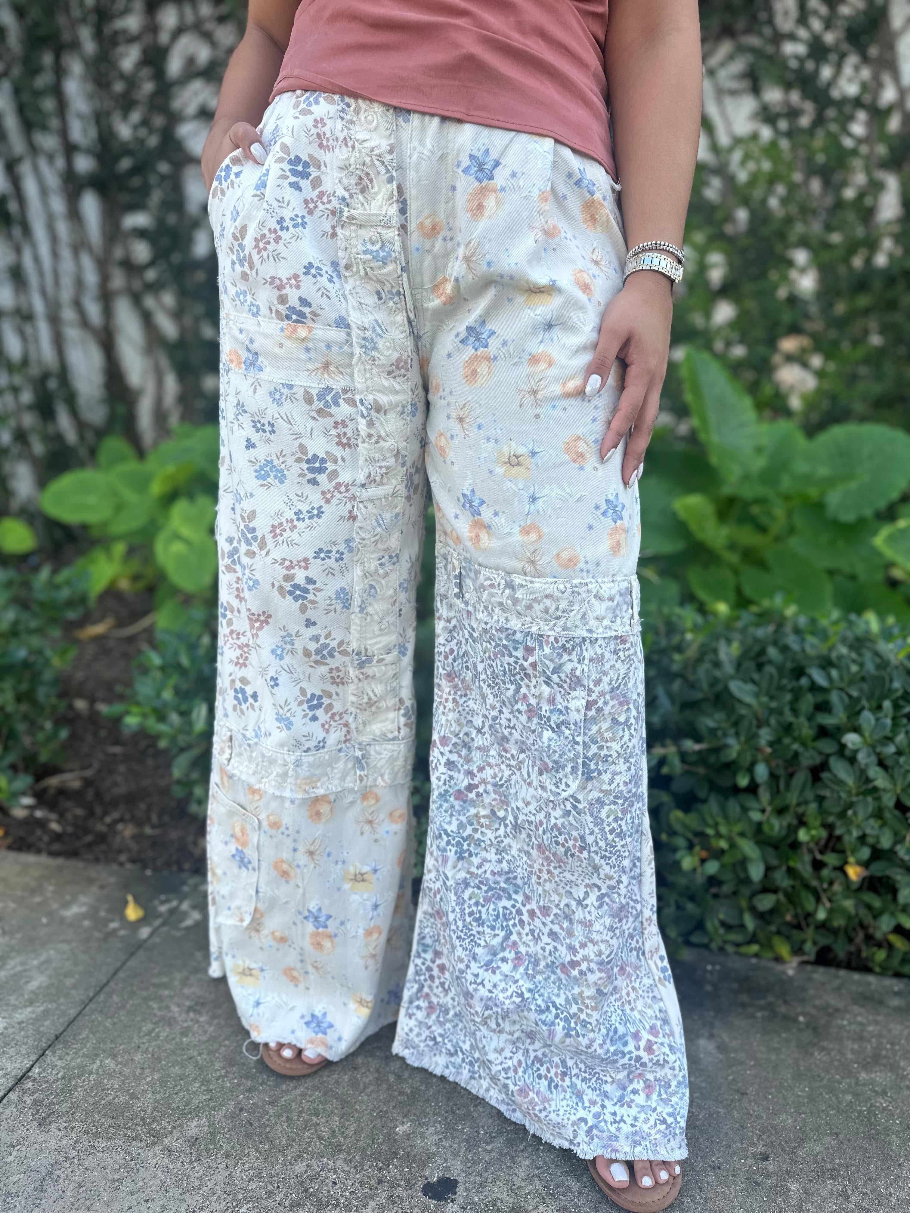 Floral Patchwork Pants