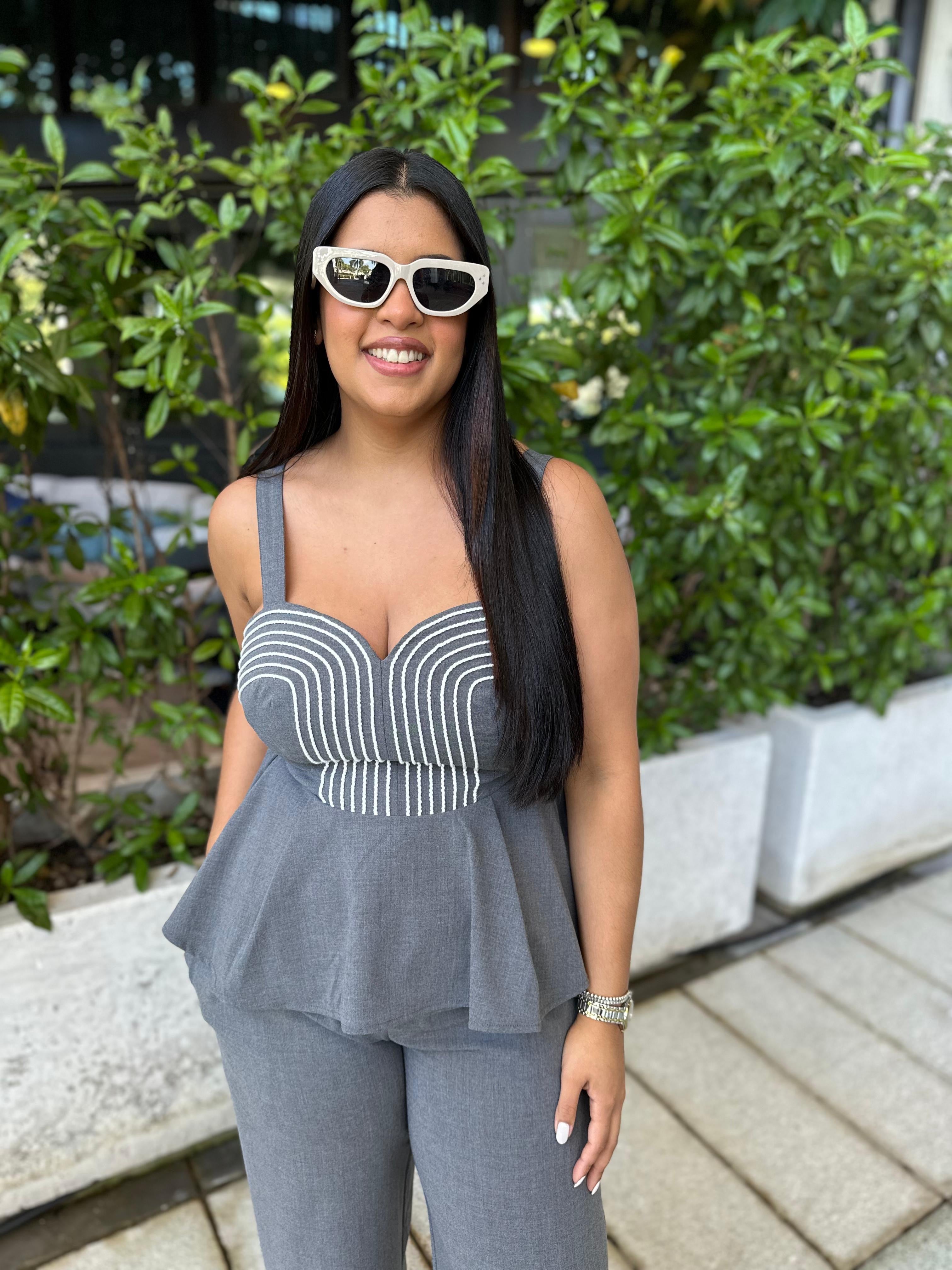 Braid Top & Suiting Pants Set