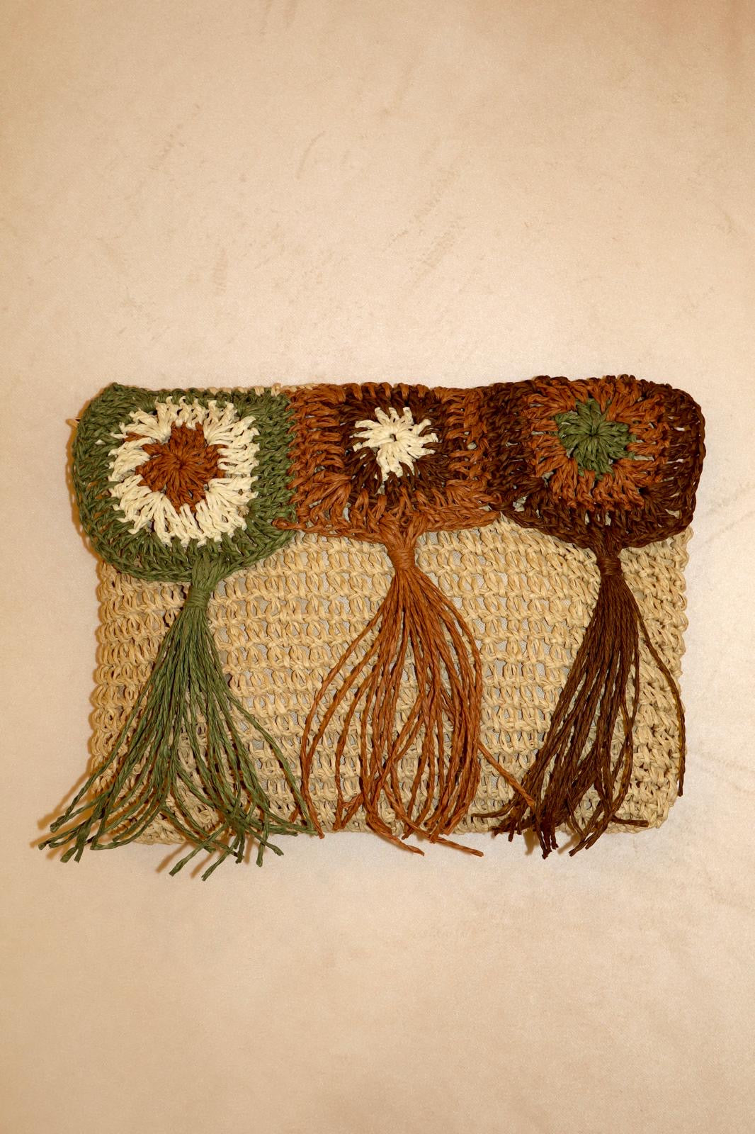 Crochet Tassels Clutch Bag
