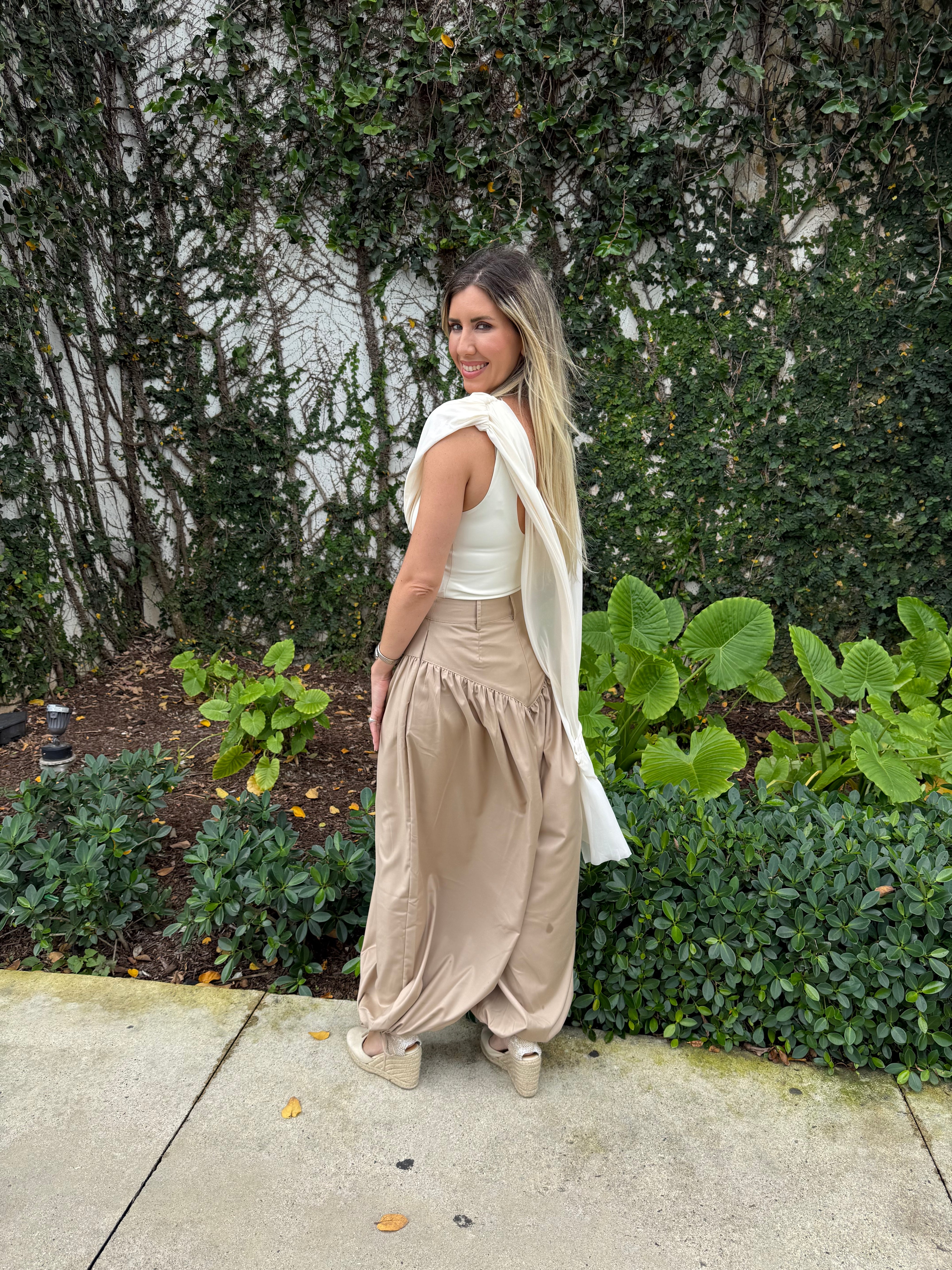 Knitted Mesh Drape Bodysuit