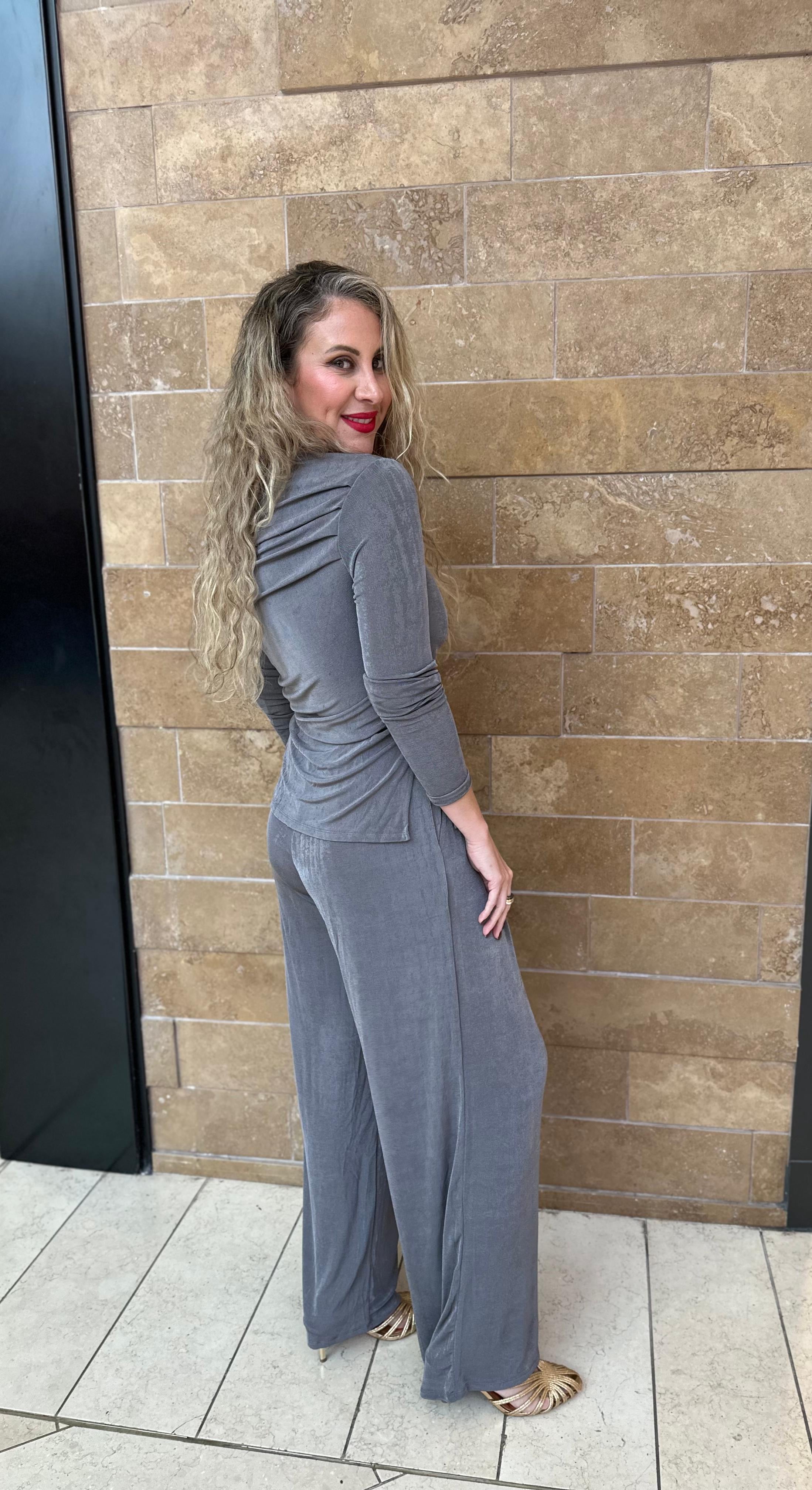 Long Sleeve Ruched Top & Pants