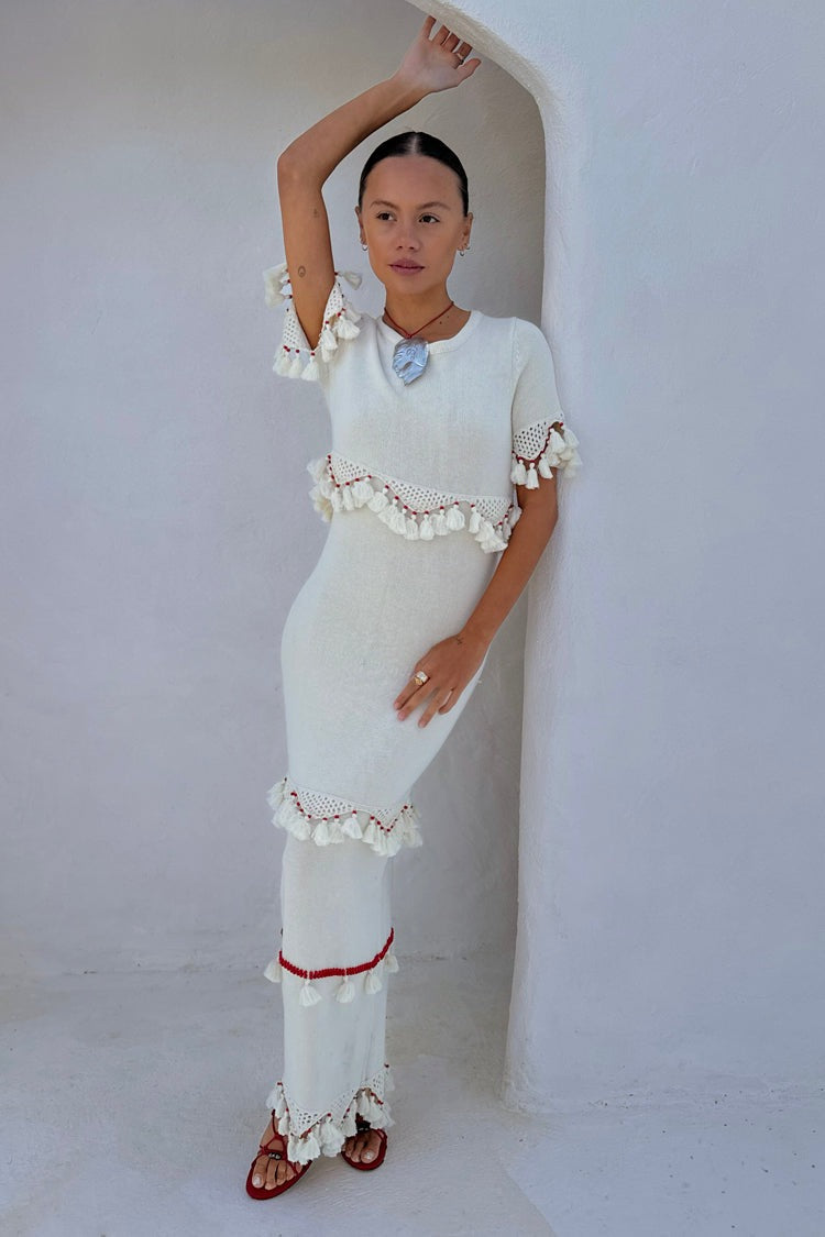 Ivory and Red Harper Dress