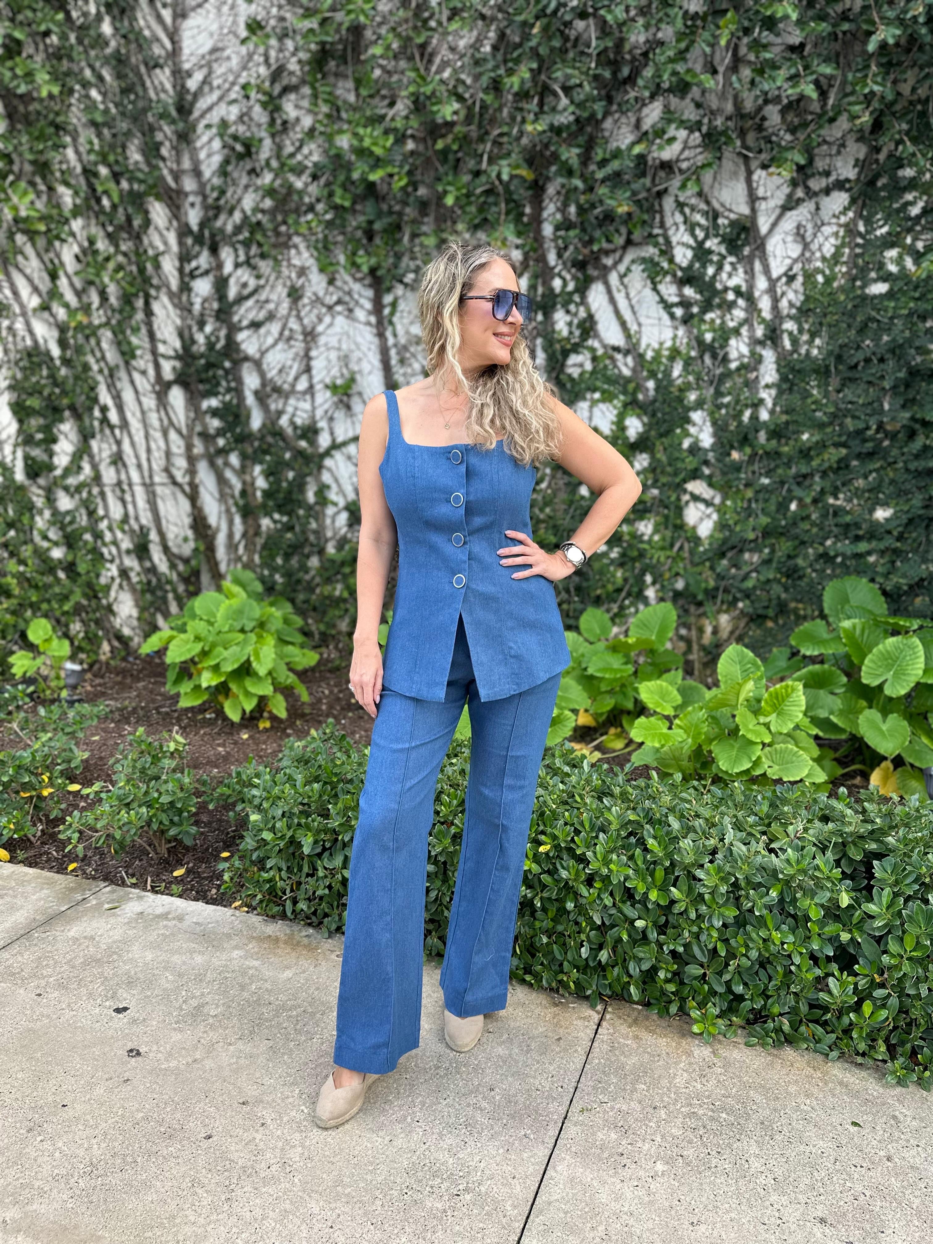 Denim Vest & Pant Set