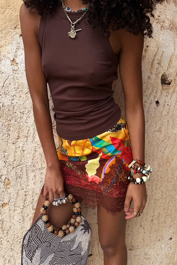 Chocolate Ribbed Tank