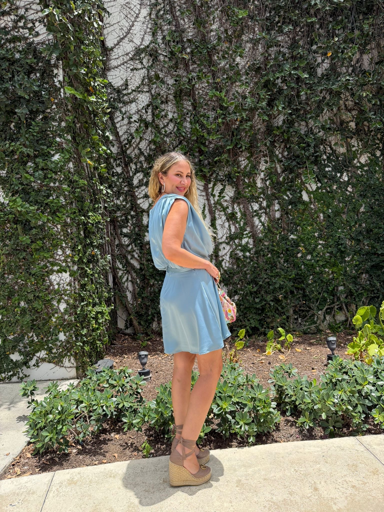 Satin Flare Mini Dress