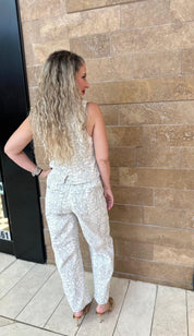 Snake Print Barrel Jeans