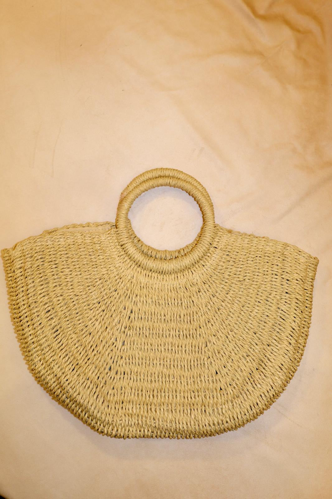 Rattan Circle Handle Handbag