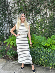 Striped Knit Top & Skirt Set