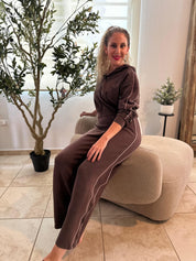 Soft Wide Leg Pants with Side Piping