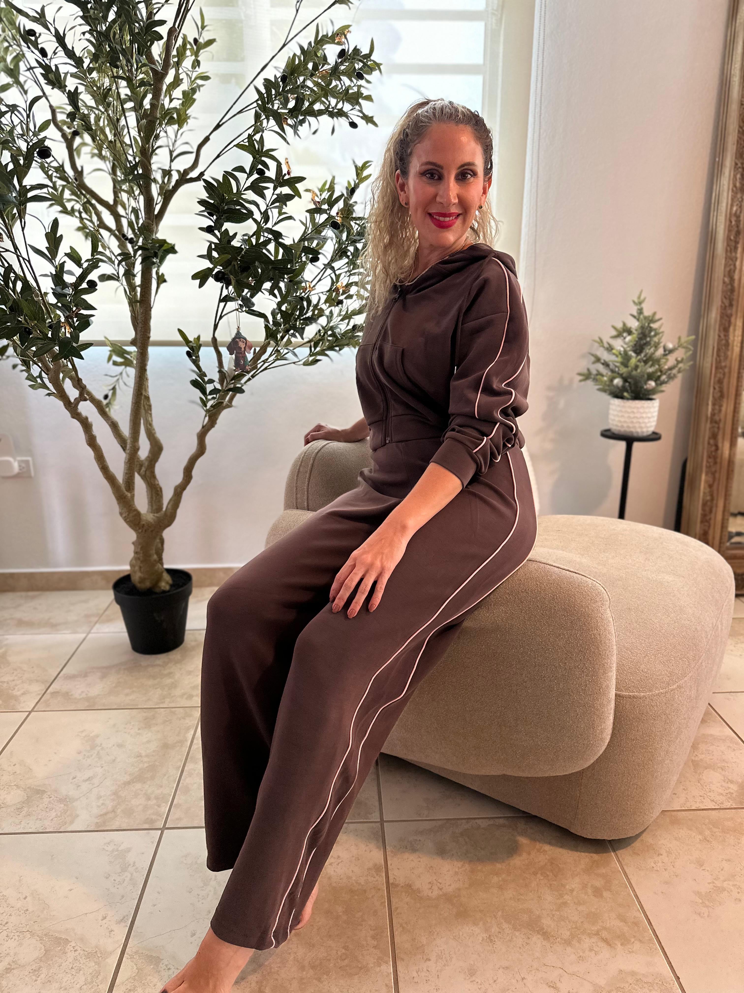 Soft Wide Leg Pants with Side Piping