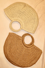 Rattan Circle Handle Handbag