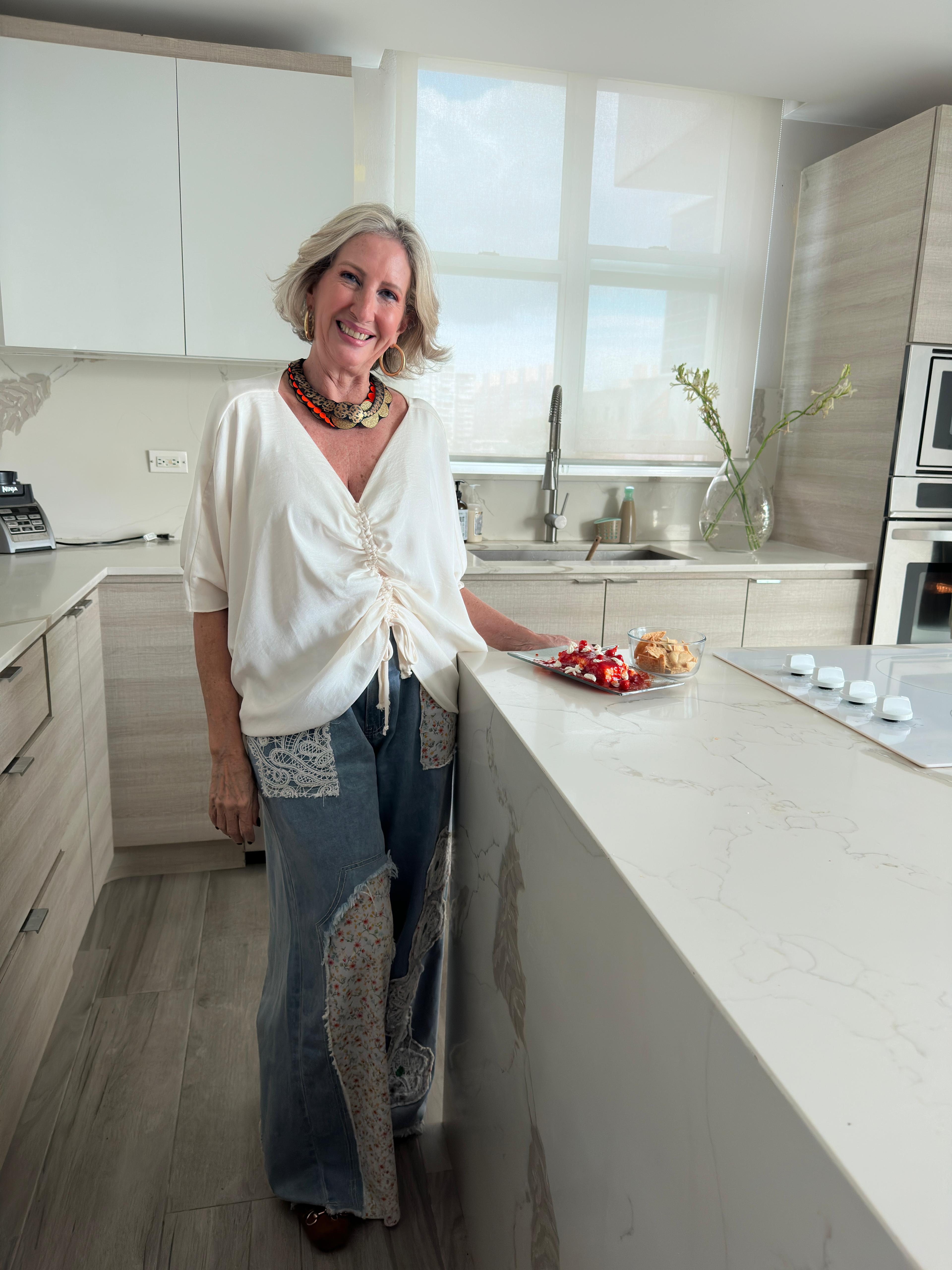 Poly Silk Drawstring Tunic Top