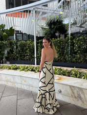 Geometric Print Maxi Dress