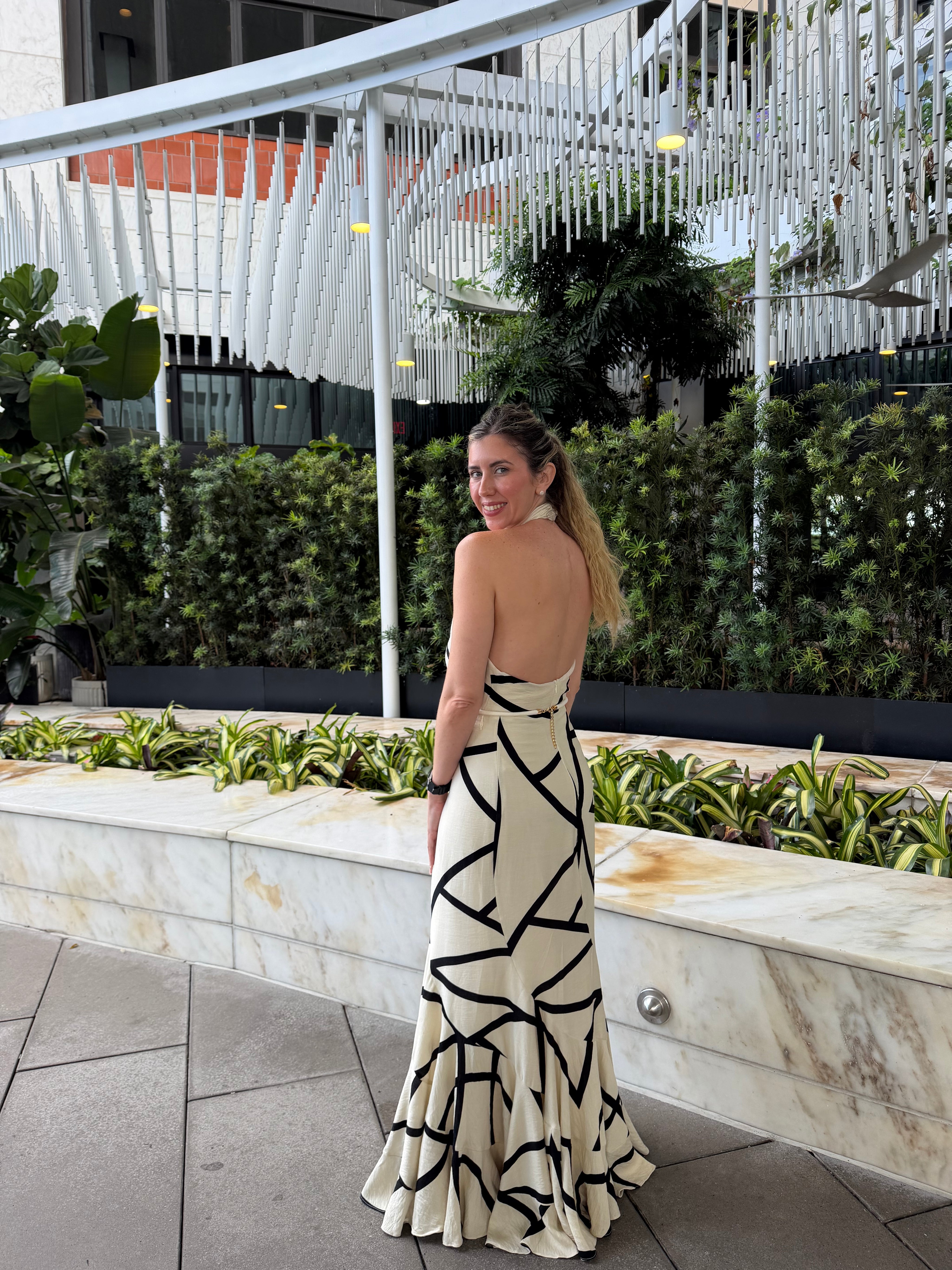 Geometric Print Maxi Dress