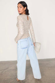 Silver Sequin Tia Top