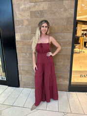 Crinkle Backless Jumpsuit