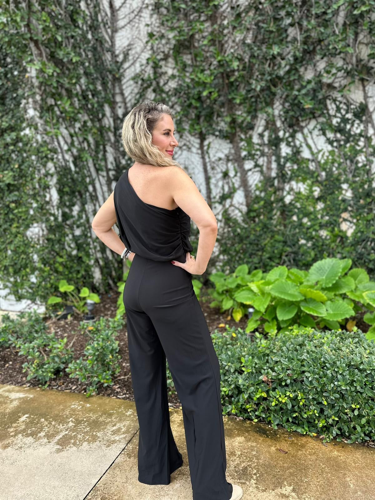 Brooch One Shoulder Jumpsuit
