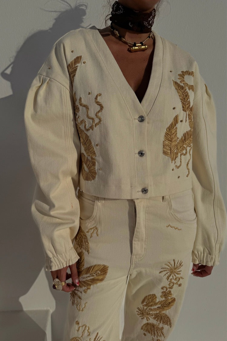 Ecru Cove Raffia Jacket