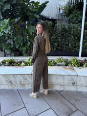 Leopard Jacket & Belted Culotte Pants
