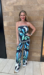 Strapless Asymmetrical Top & Pants