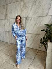 Denim Print Scuba Jacket