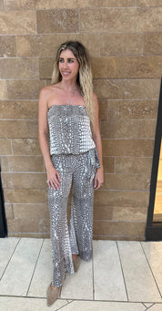 Snake Printed Tube Tie Top