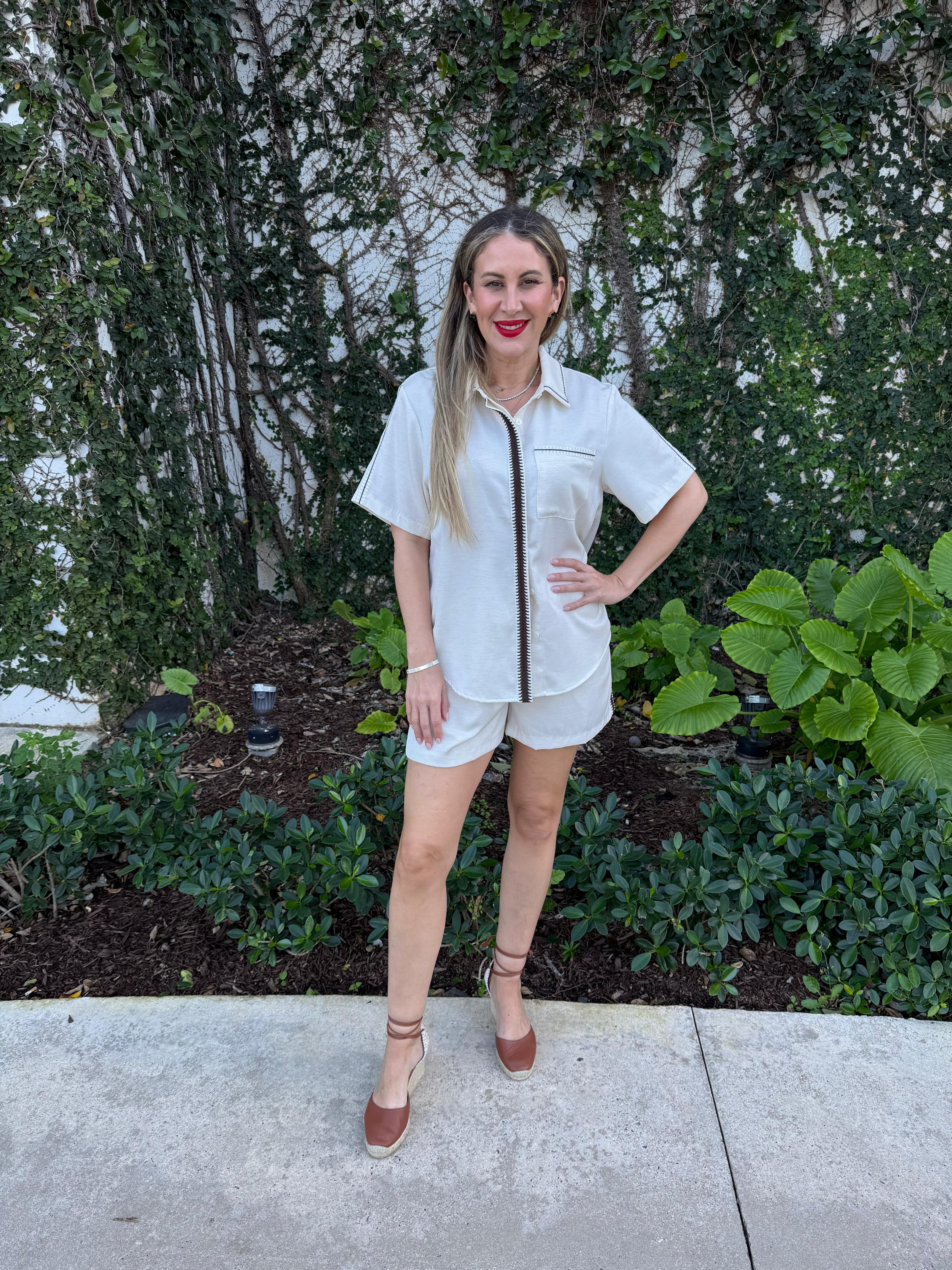 Embroidery Sleeve Top & Short