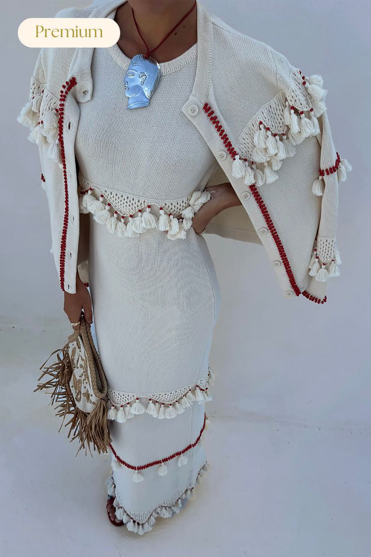 Ivory and Red Harper Dress