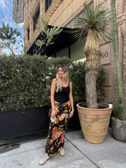 Black Floral Maxi Dorris Skirt
