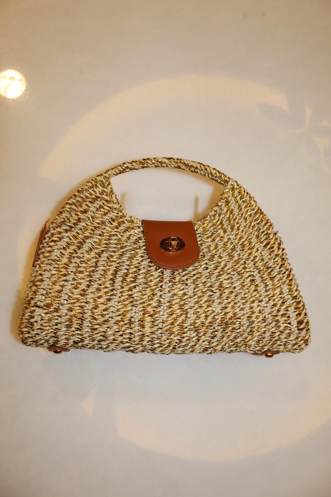 Turn Lock Metallic Handbag