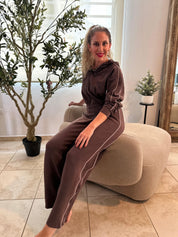 Soft Zip Up Hoodie With Piping Trim