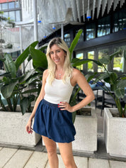 Denim Balloon Mini Skirt