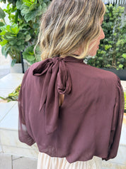 High Neck Long Sleeve Blouse