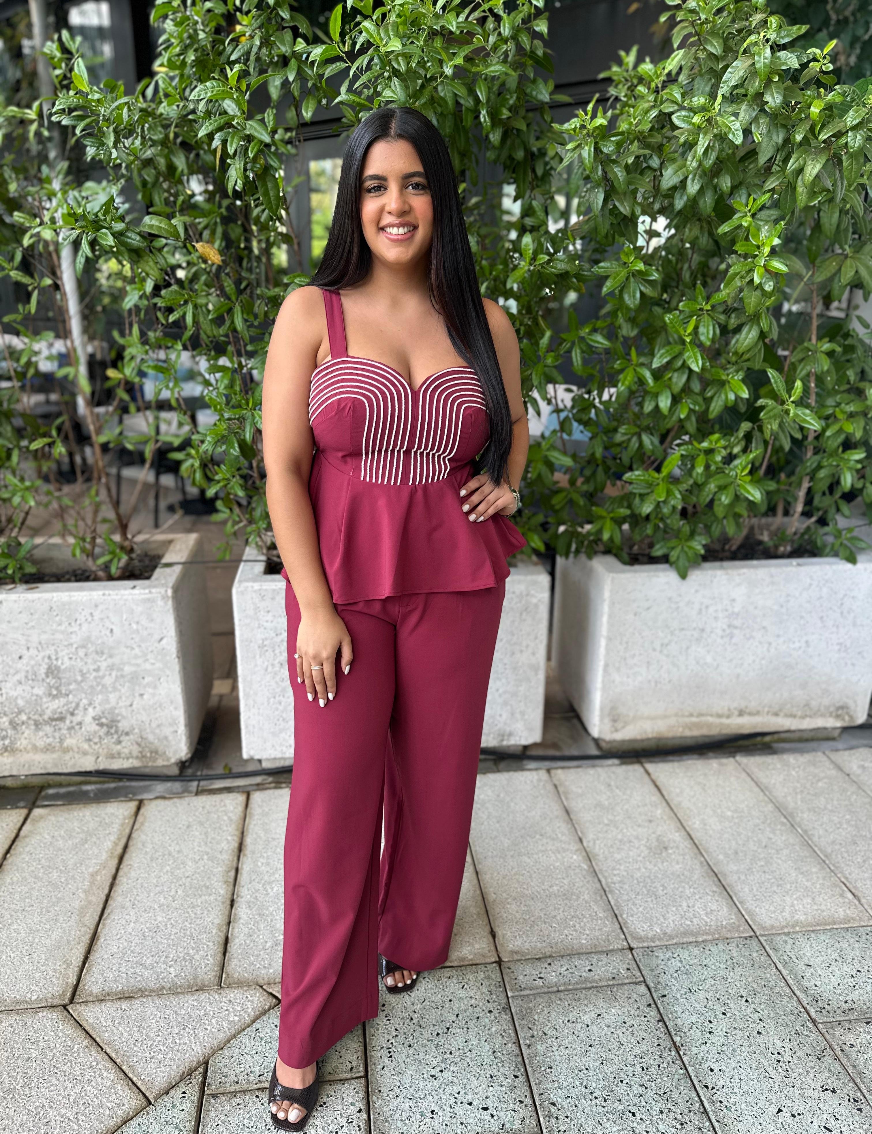 Braid Top & Suiting Pants Set