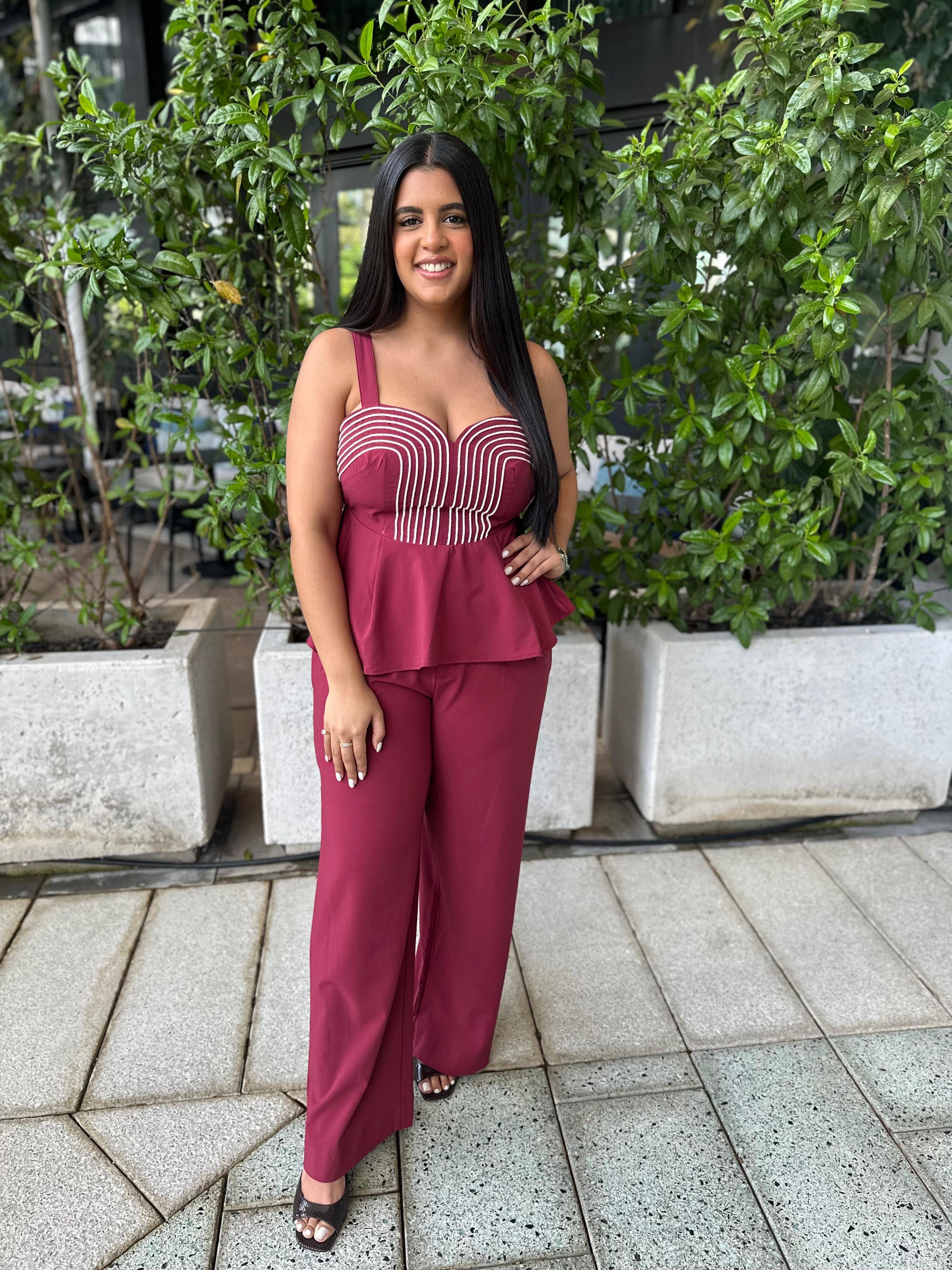 Braid Top & Suiting Pants Set