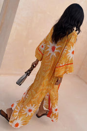 Yellow Sun Kimono with Beading